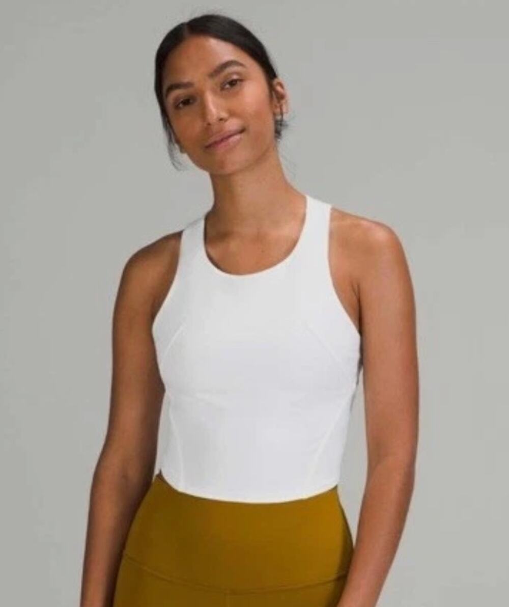 Lululemon Wunder Train Racerback Longline Tank Bra White Size 2